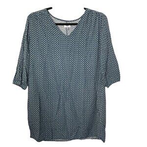 Old Navy Women's Teal Floral Print V-Neck Shift Dress Size XXL